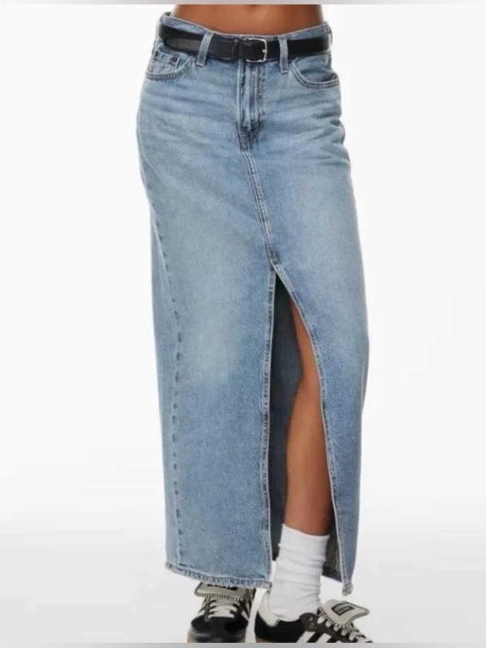 Levi’s Ankle Column Denim Maxi Skirt with Front Slit (29)